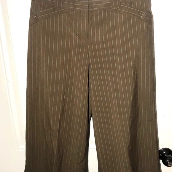 Lane Bryant matching set blazer and cropped pants set brown with stripes 14 - Picture 8 of 10